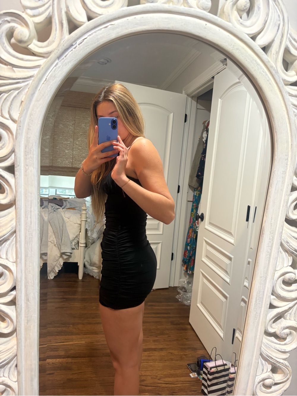 Princess Polly Black Mini Dress with Spaghetti Straps - Picture 4 of 7